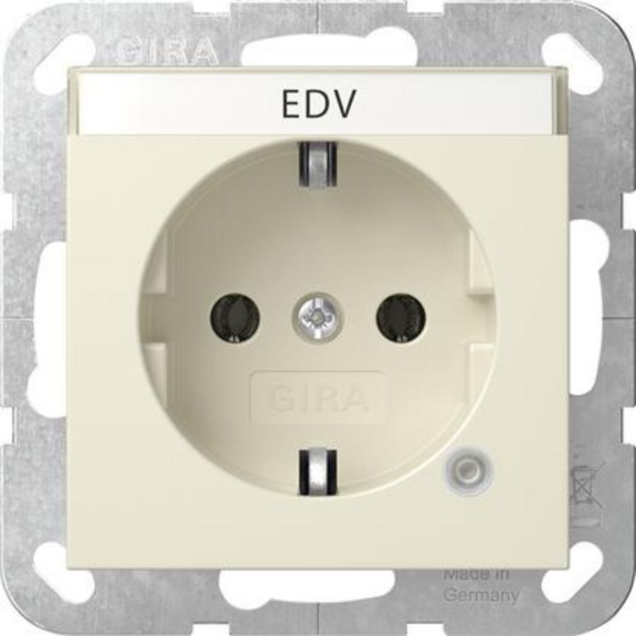 wandcontactdoos met randaarde ctrl.l. + TK System 55 creme wit