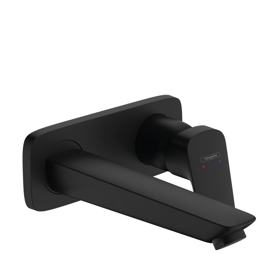 Logis 1-hendel wastafelmengkraan afbouwdeel wandmontage mat zwart