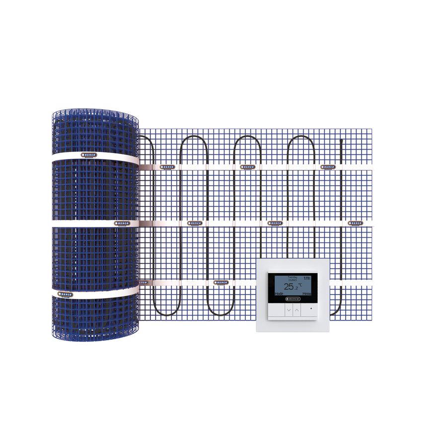 Set elektrische vloerverwarmingsmat 1050W 7M² incl. wifi thermostaat