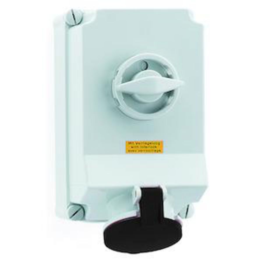 Wandcontactdoos 7h 63A 4P 500V IP44 260x160 A/V Ni