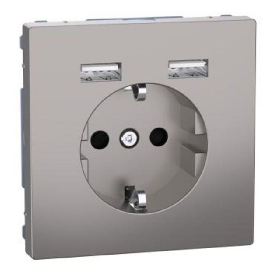 WCD Dubbele USB-poort 2.4A 16A Nikkel Systeem D