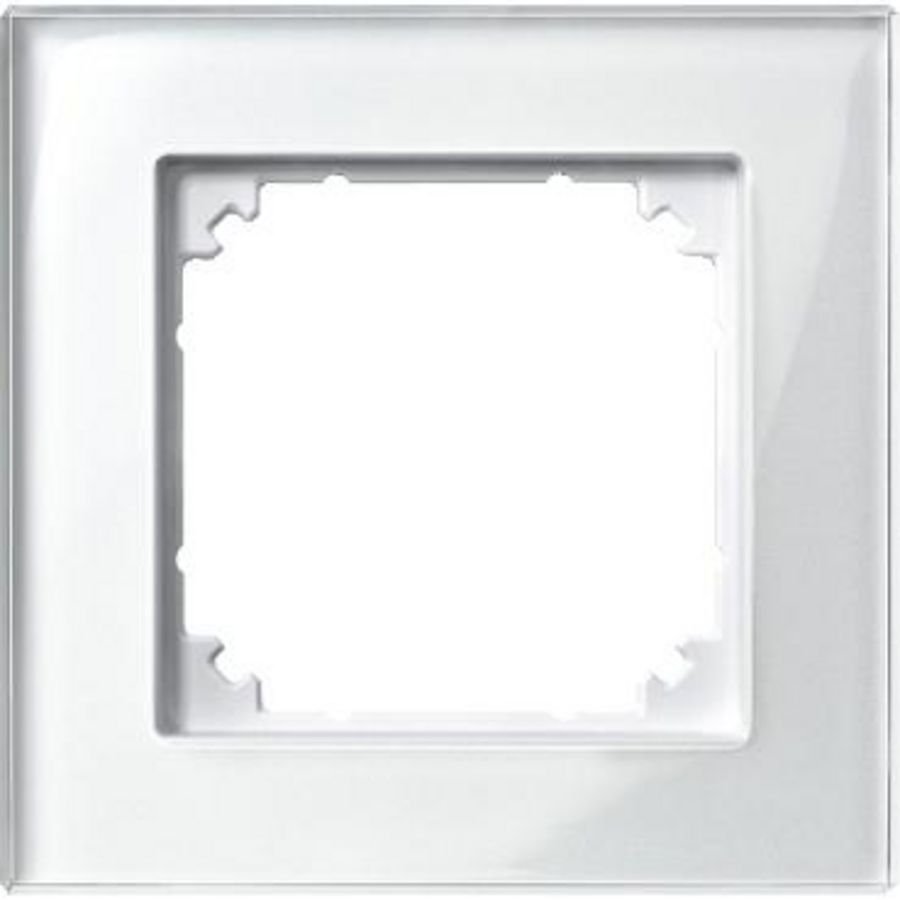 Afdekraam M-Elegance 1-voudig Glas Briljantwit Systeem M