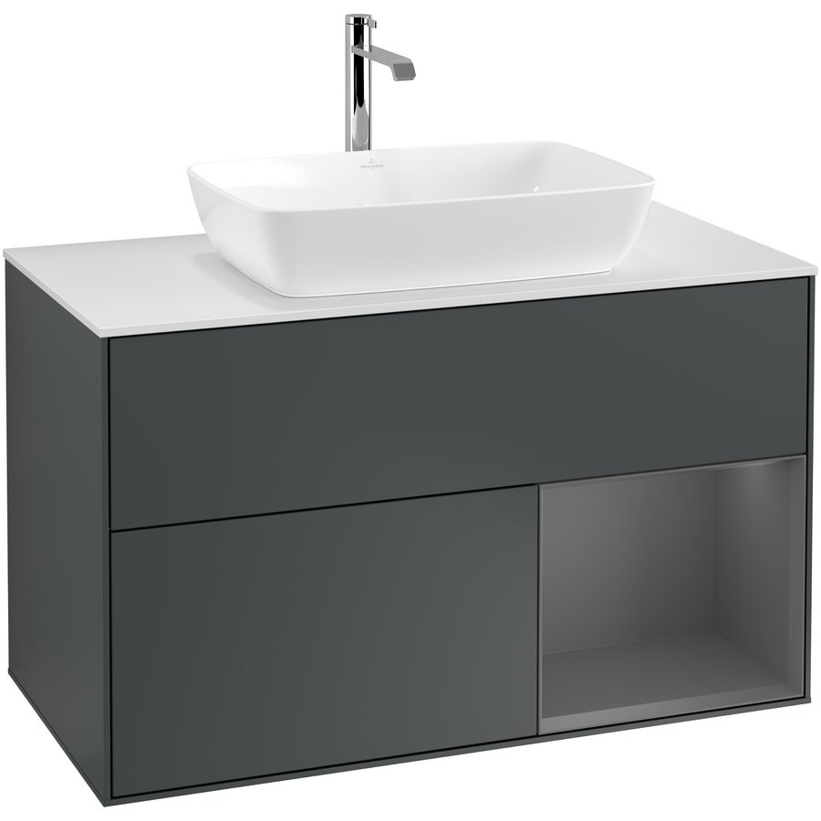Wastafelonderkast Finion 1000x603x501mm Mid.Blue Matt Lacquer F781GKHG