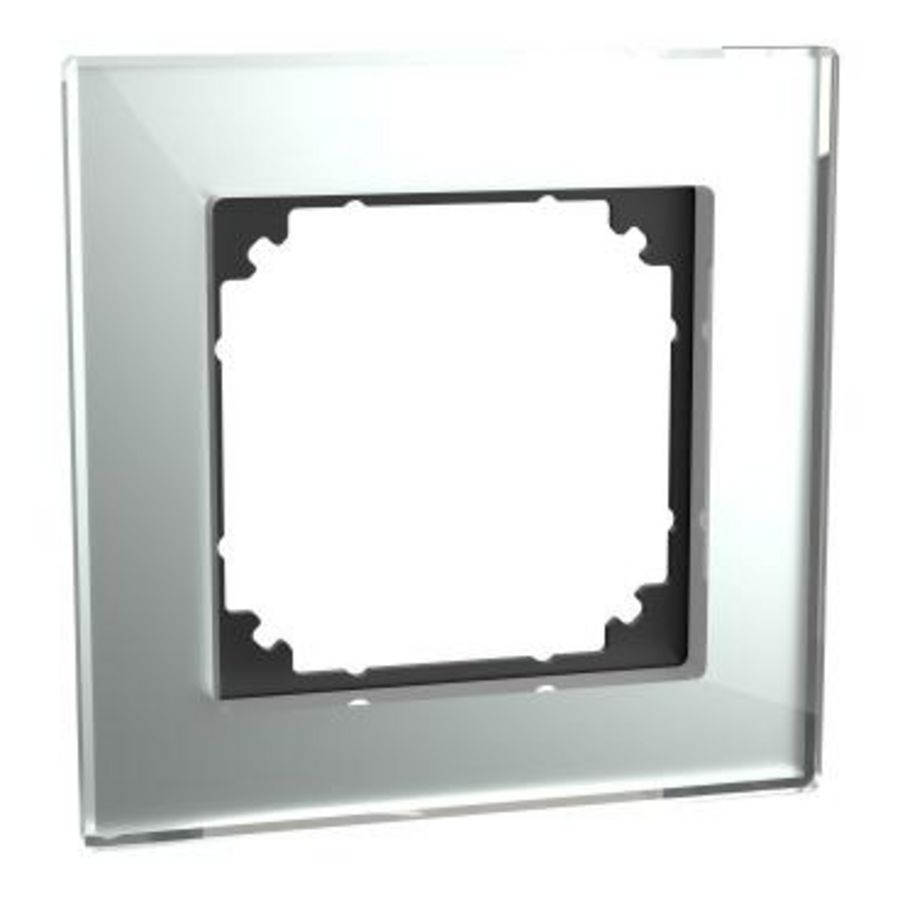 Afdekraam M-Elegance 1-voudig Glas Diamantzilver Systeem M