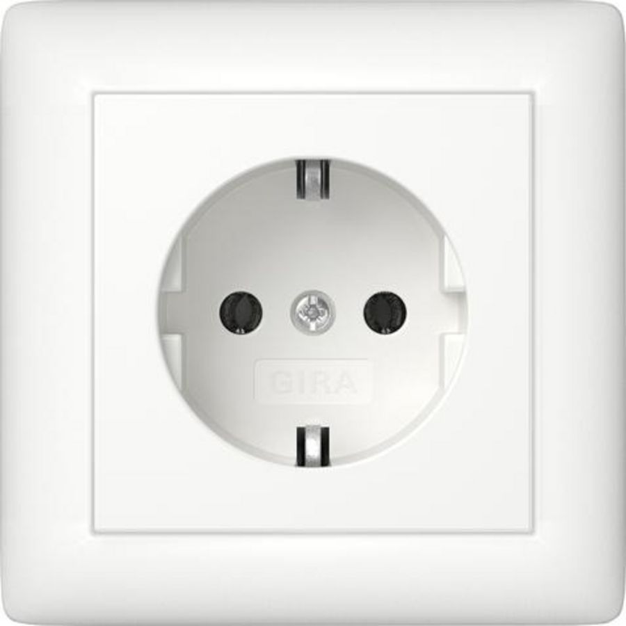 wandcontactdoos met randaarde v.afd.pl. Gira Standard 55 zuiver wit m