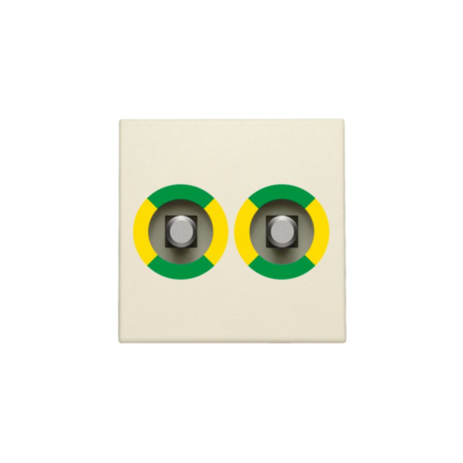 Afwerkingsset stopcontact dubbel pot.vereff.contact cream