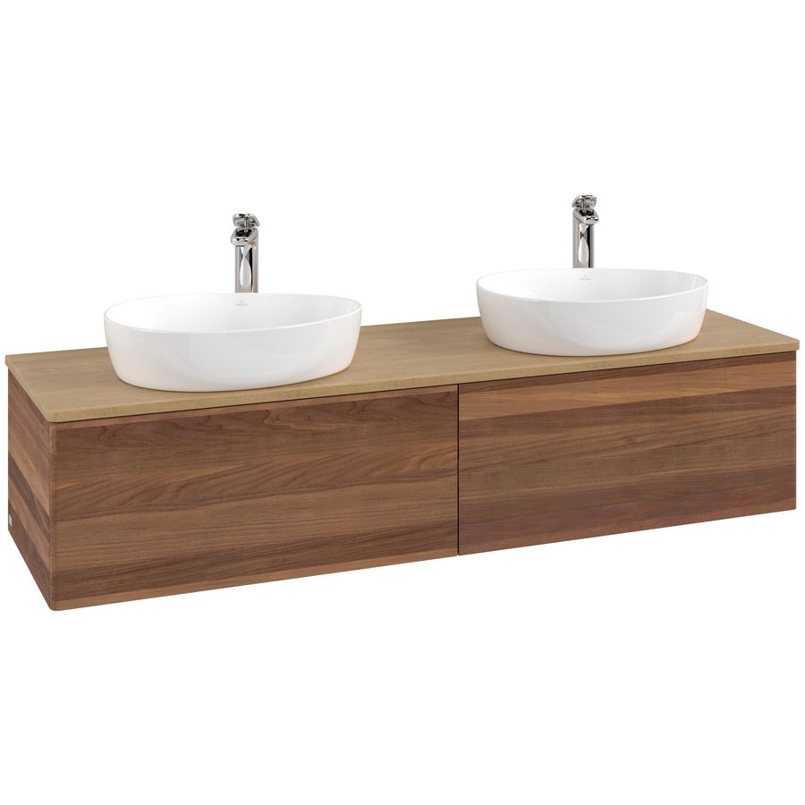 Wastafelonderkast Antao 1600x360x500mm Warm Walnut L39051HM
