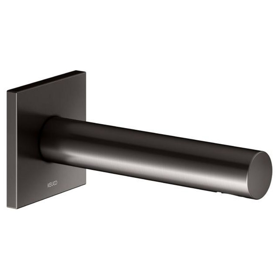 Baduitloop DN15 vierkant rozet uitloop 180mm titaanzwart g