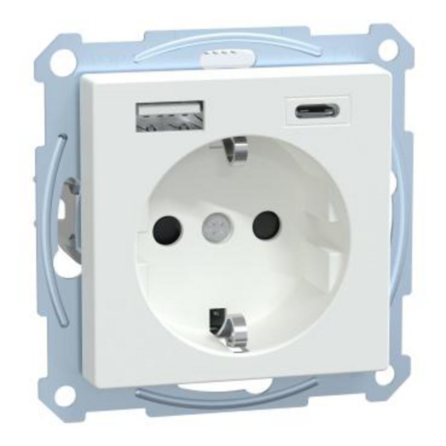 WCD Dubbele USB-poort A+C 16A Actief Wit Systeem M