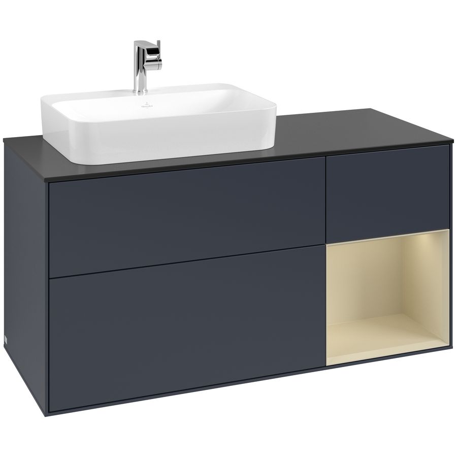 Wastafelonderkast Finion 1200x603x501mm Mid.Blue Matt Lacquer F402HJHG
