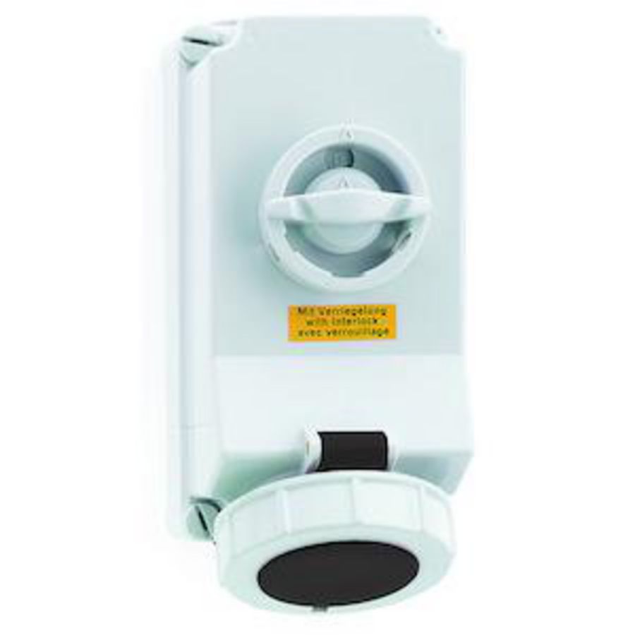 Wandcontactdoos 7h 16A 4P 500V IP67 225x118 QC A/V Ni