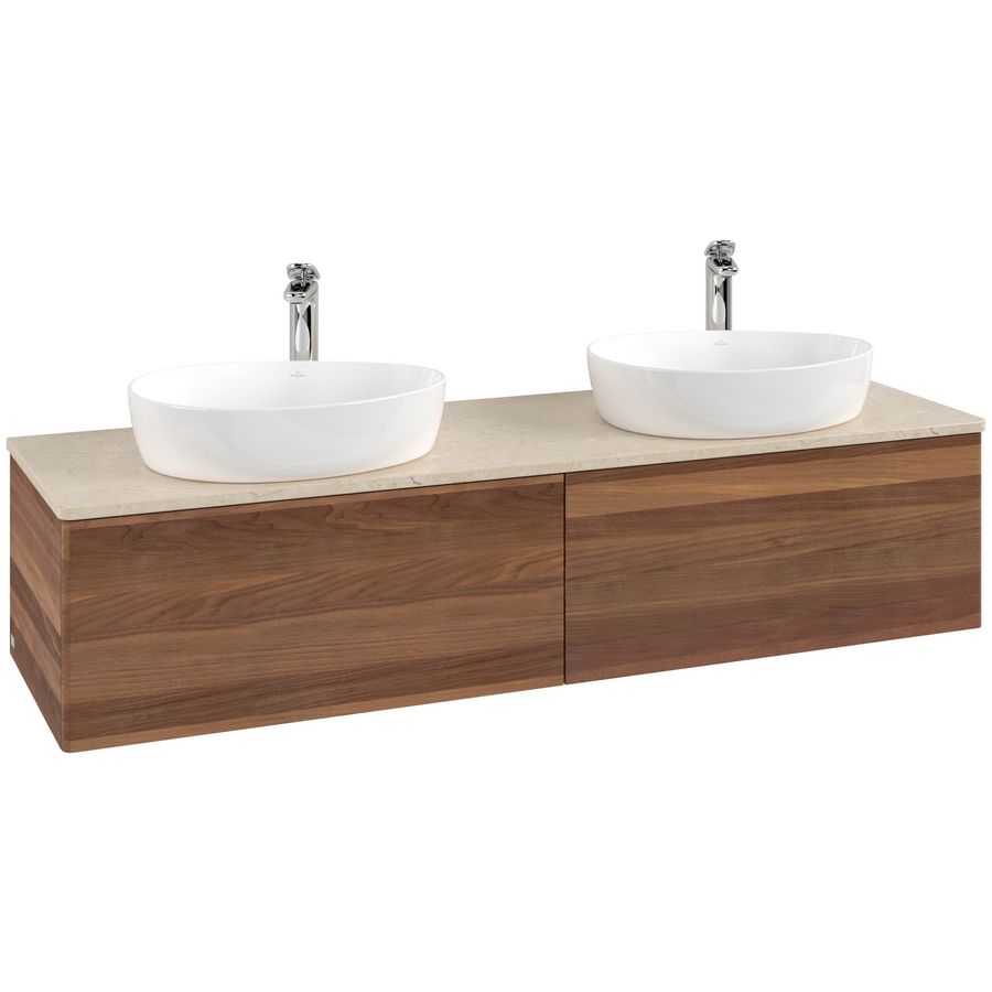Wastafelonderkast Antao 1600x360x500mm Warm Walnut L39053HM