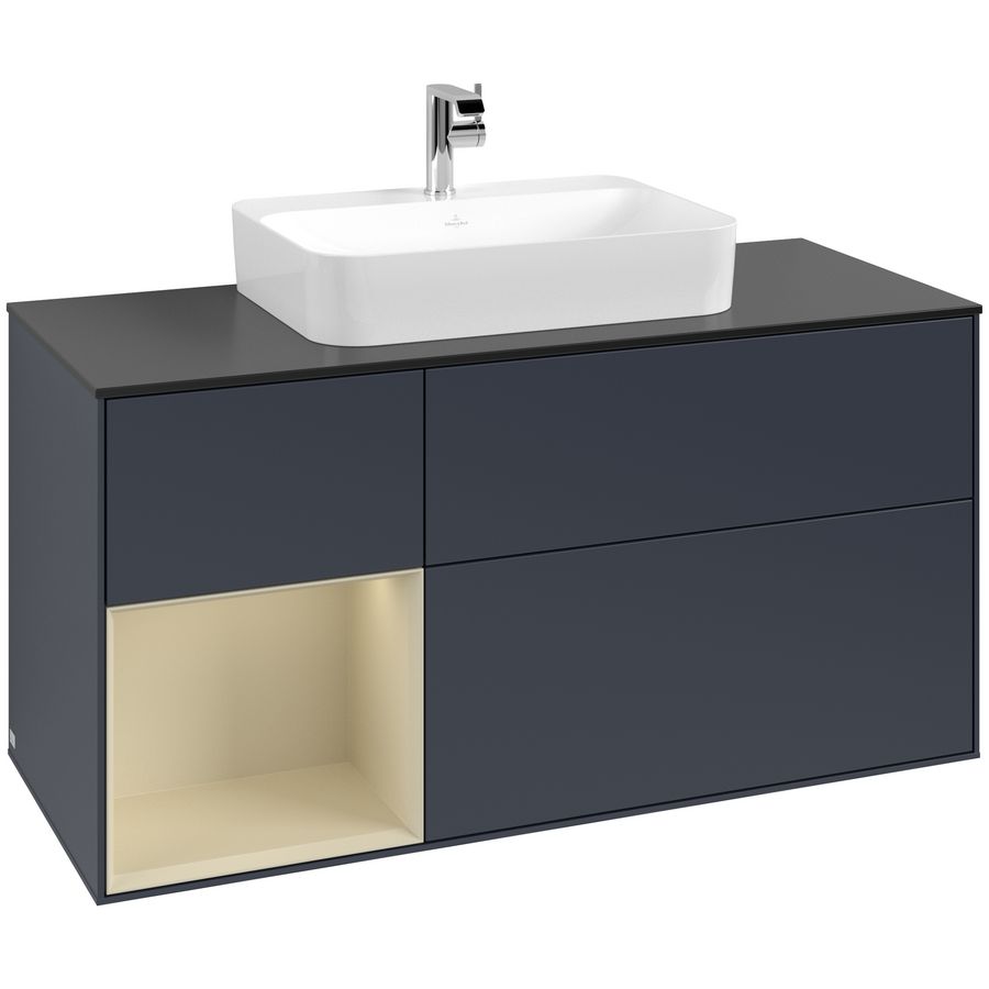 Wastafelonderkast Finion 1200x603x501mm Mid.Blue Matt Lacquer F412HJHG
