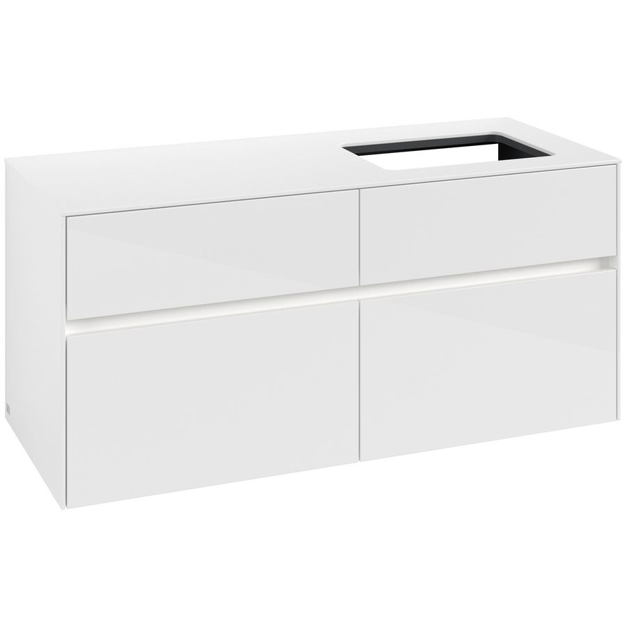 Wastafelonderkast Collaro 1200x548x500mm Glossy White C114B0DH