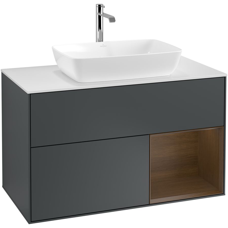 Wastafelonderkast Finion 1000x603x501mm Mid.Blue Matt Lacquer F781GNHG
