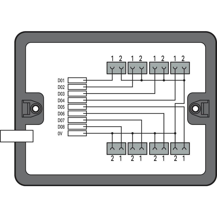 Verdeeldoos Kabelinvoer 6 uitgangen zwart
