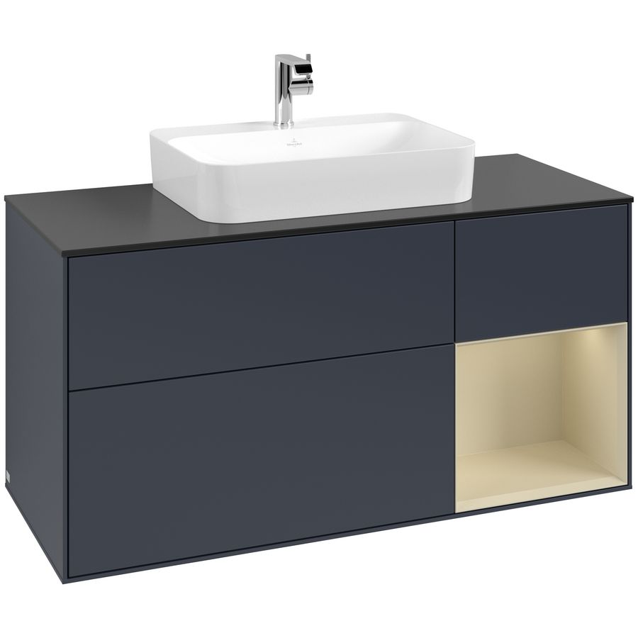 Wastafelonderkast Finion 1200x603x501mm Mid.Blue Matt Lacquer F422HJHG