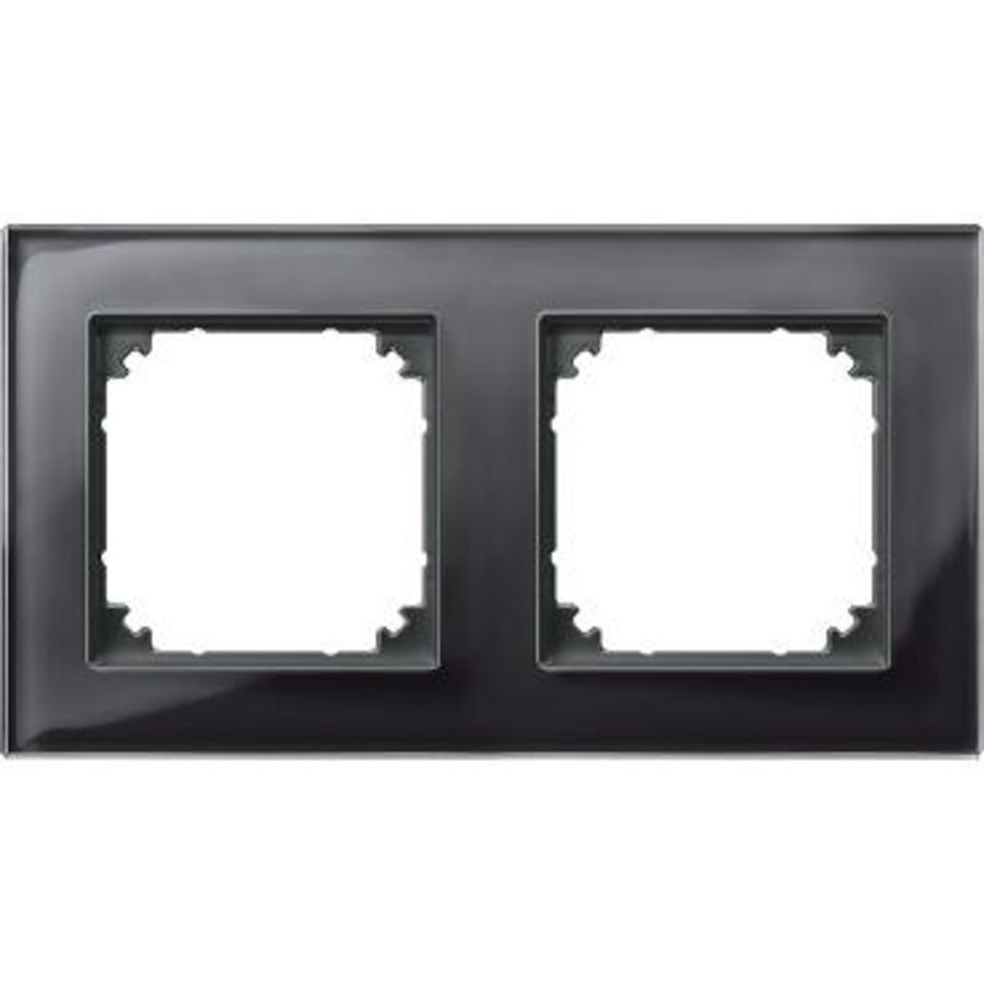 Afdekraam M-Elegance 2-voudig Glas Onyxzwart Systeem M