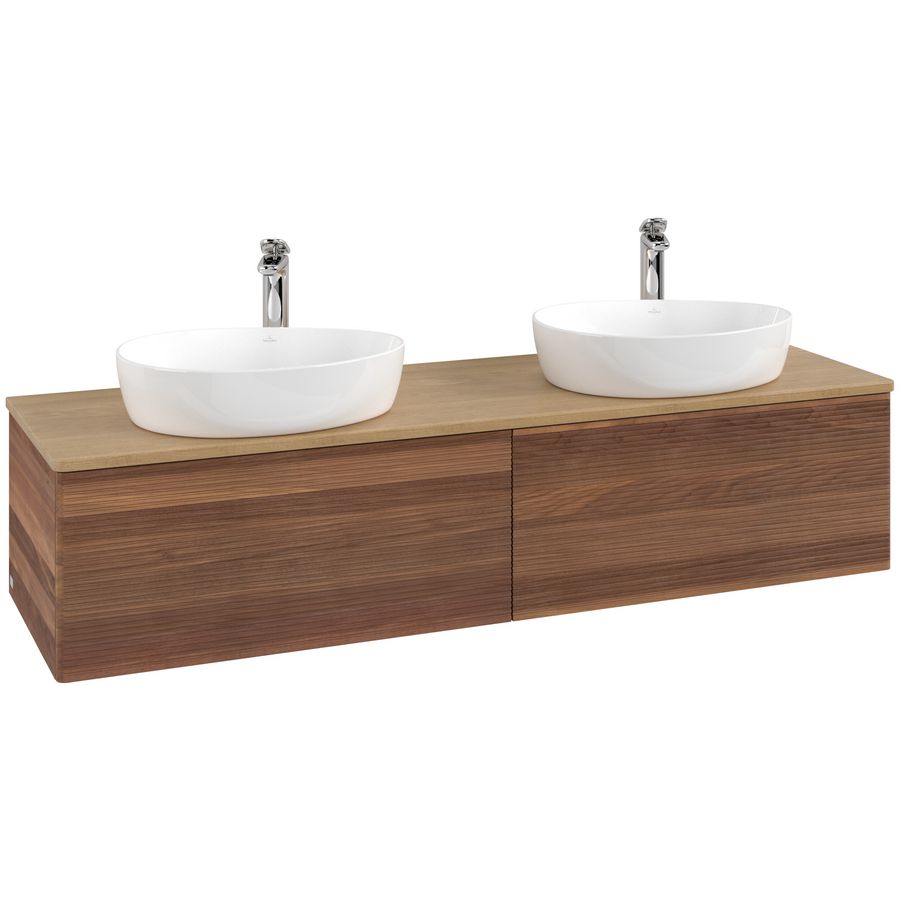 Wastafelonderkast Antao 1600x360x500mm Warm Walnut L39151HM