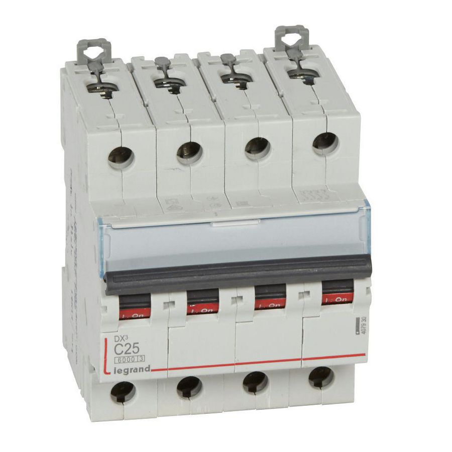 Installatieautomaat DX³ 6000A/10kA 4-polig C-karakteristiek 25A