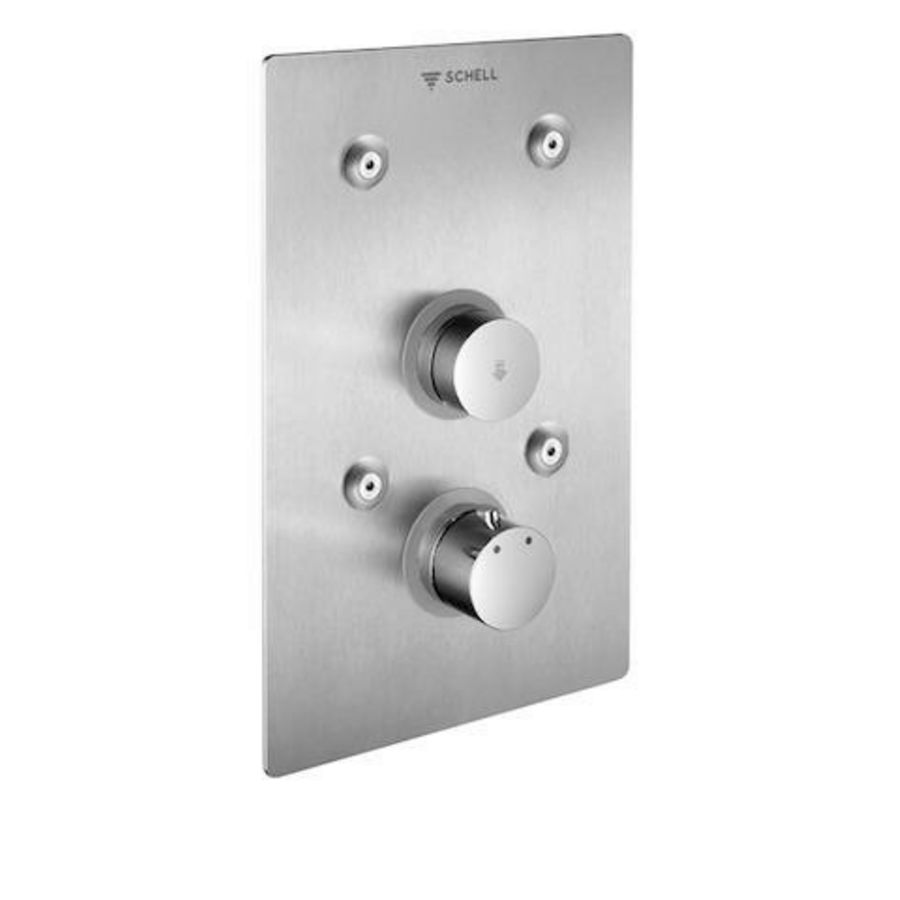 Afbouwdeel douchekraan wandinbouw LINUS BASIC D-SC-T thermostaat zelfsluitend rvs