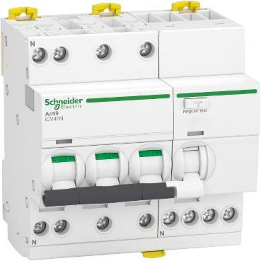 Aardlekautomaat 3-polig + Nul 10A B-Karakteristiek 6000A Acti9 iCV40N