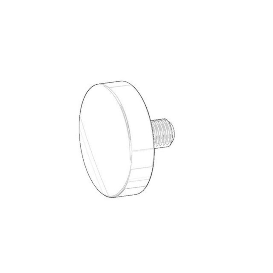 Afdekplaat 12,5x8mm Platina gebors.