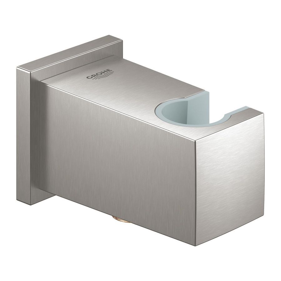Euphoria cube wandaansluitbocht met houder supersteel (rvs look)