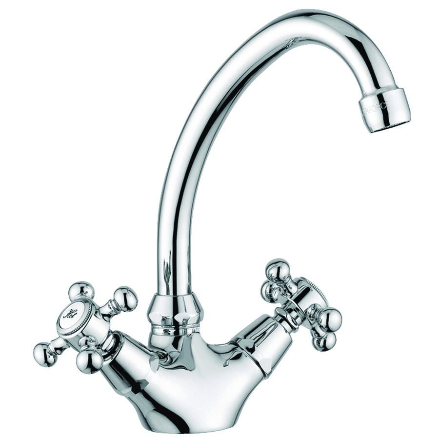 Wastafelmengkraan VIOLA 2-k nostal. hoge uitloop sprong 150mm chroom