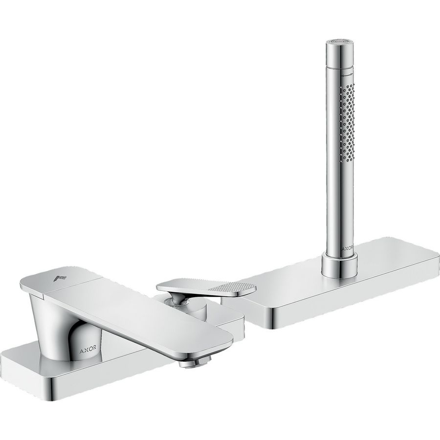 Afbouwdeel 3-gats 1-hendel badrandkraan sBox Cubic Cut greep chroom Citterio-C