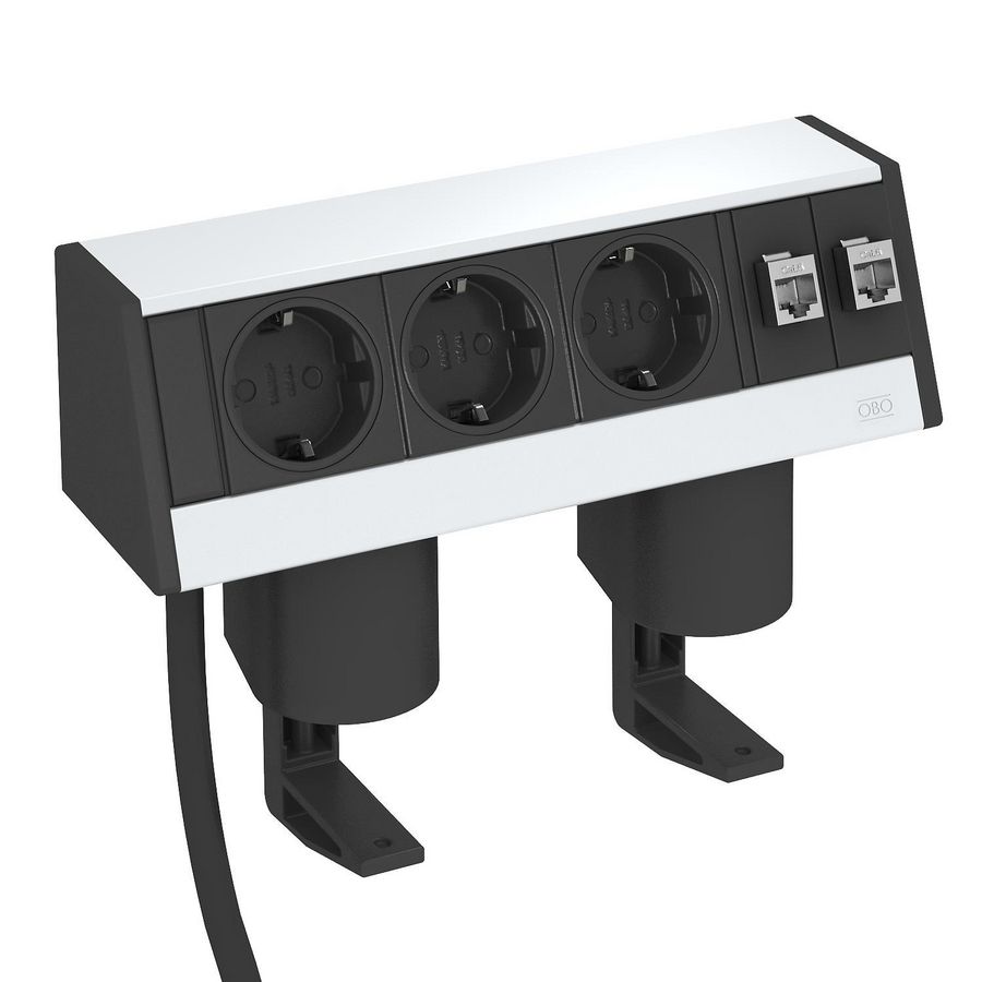 Deskbox compleet met montagebeugel Aluminium alu