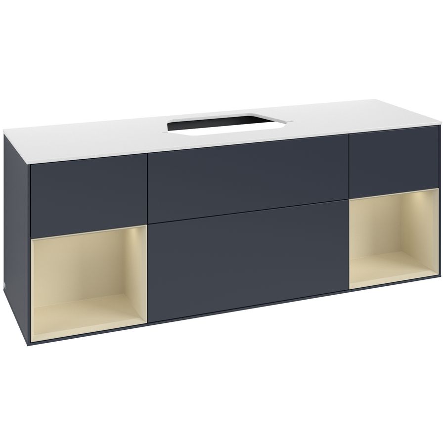Wastafelonderkast Finion 1600x603x501mm Mid.Blue Matt Lacquer G451HJHG