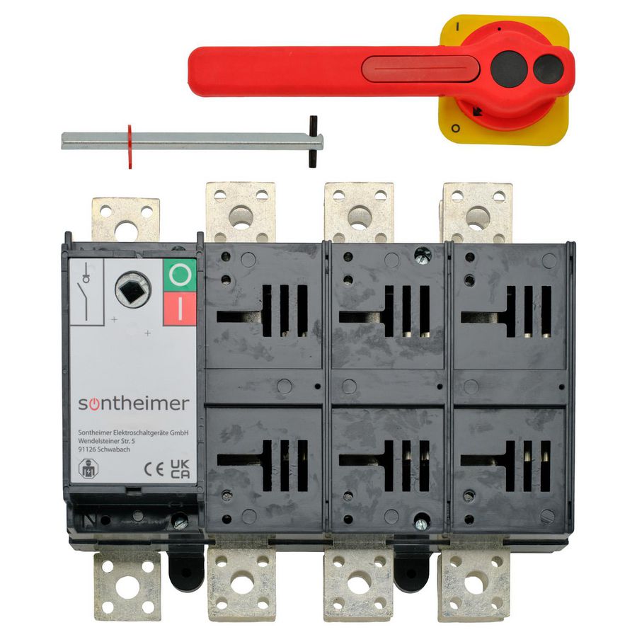 Hoofdschakelaar nood-uit 1600A 3P bodemmontage met as/hendel