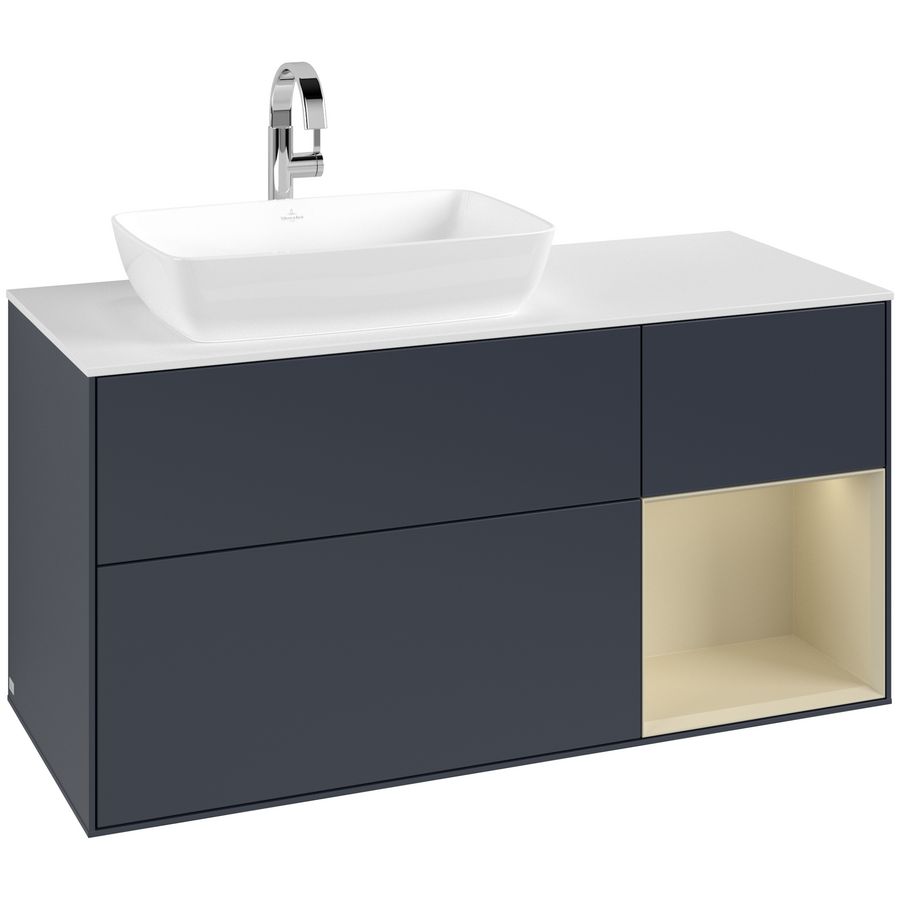 Wastafelonderkast Finion 1200x603x501mm Mid.Blue Matt Lacquer F811HJHG