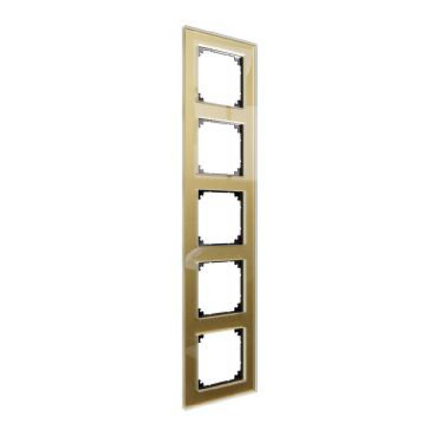 Afdekframe Merten M-Plan glas 5-voudig goud