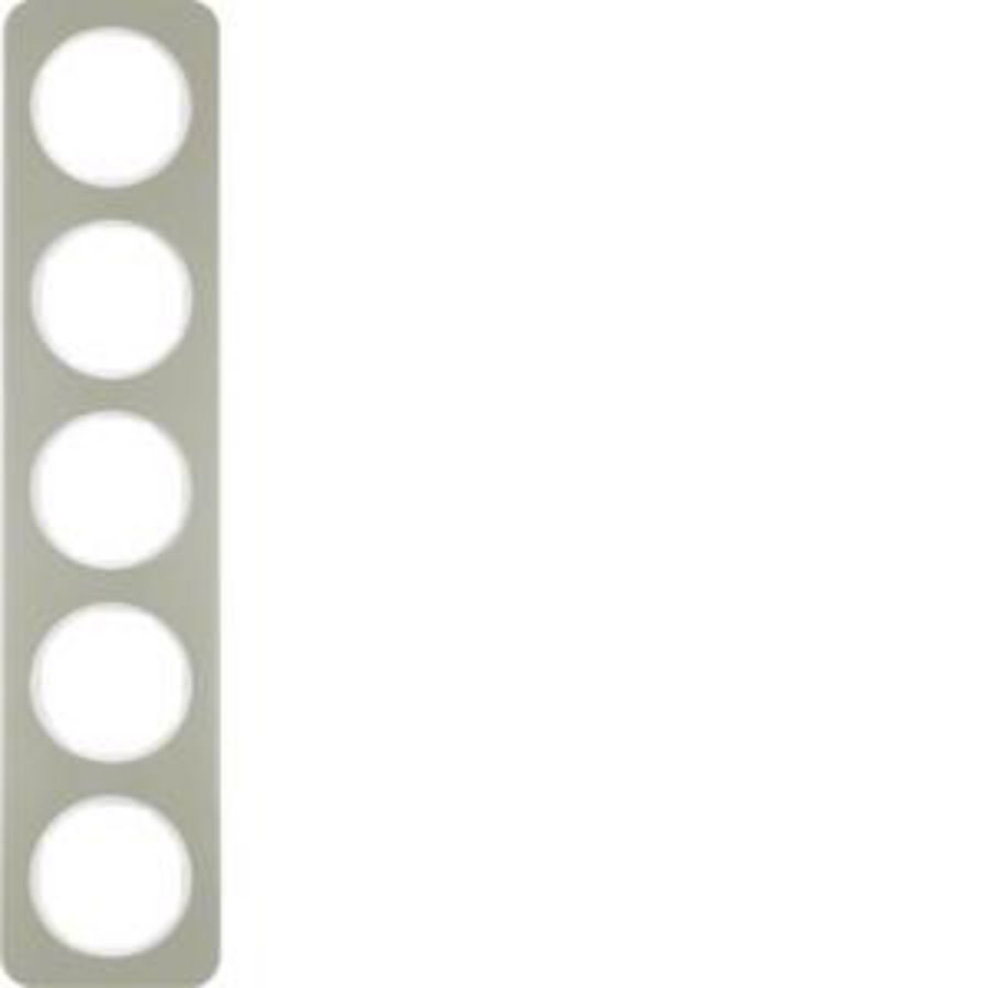 Afdekraam 5-v berker R.1 edelstaal/polarwit