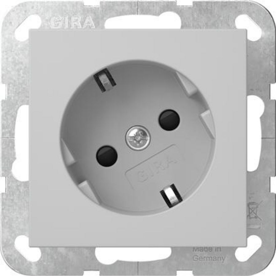 wandcontactdoos met randaarde 30° + Safety Plus System 55 grijs m