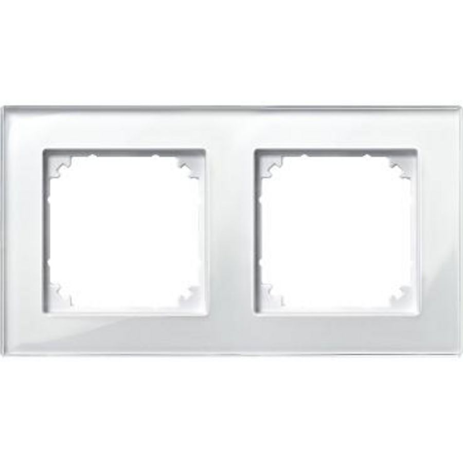 Afdekraam M-Elegance 2-voudig Glas Briljantwit Systeem M