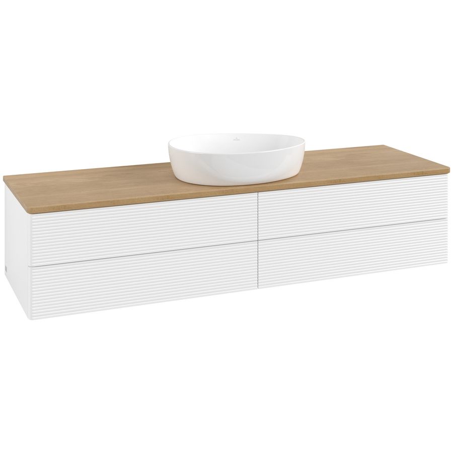 Wastafelonderkast Antao 1600x360x500mm White Matt Lacquer K25111MT