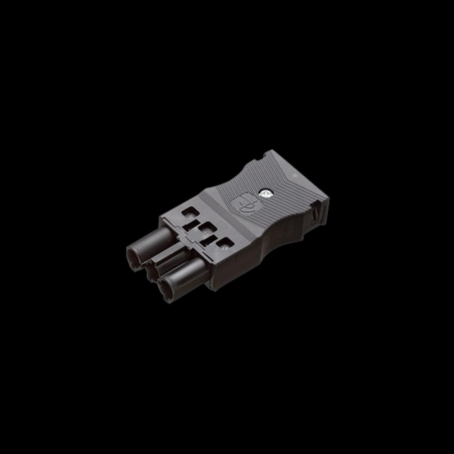 Steker vlak 3-polig 2,5mm² male zwart (AC166 GSTF/ 325 zw)