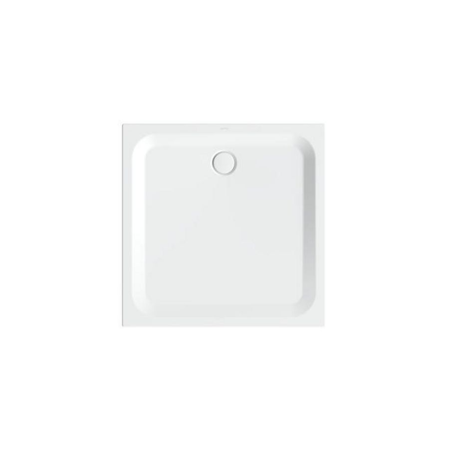 Douchebak geglazuurd staal BetteUltra 1100×1100×35mm wit AS antislip Sense afvoer Ø90mm