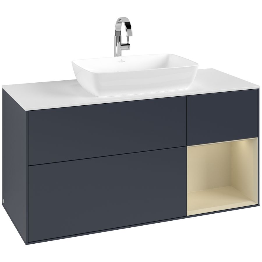 Wastafelonderkast Finion 1200x603x501mm Mid.Blue Matt Lacquer F831HJHG