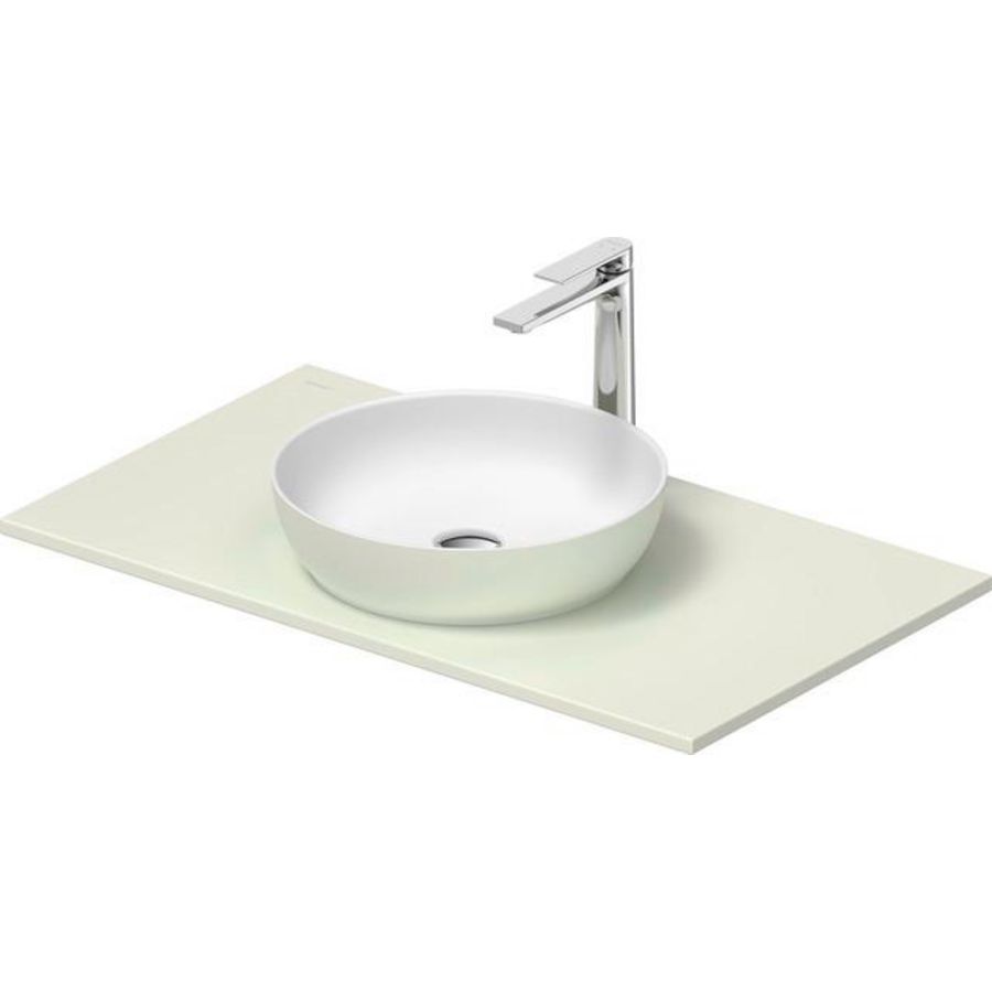 SIVIDA #268013 wastafelblad incl. opzetkom buitenzijde lichtgroen mat binnenzijde wit mat 880mm