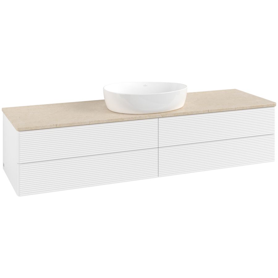 Wastafelonderkast Antao 1600x360x500mm White Matt Lacquer K25113MT