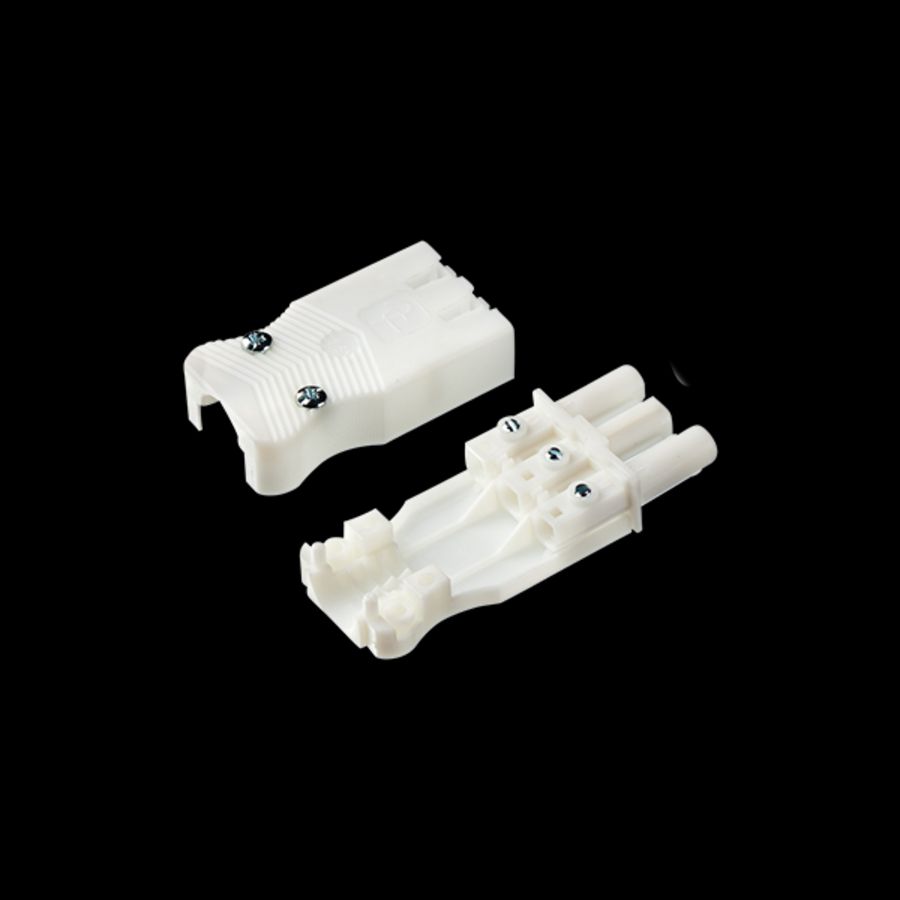Steker vlak 3-polig 1,5mm² female wit (AC166 GBUF/ 315 w) VVE=200