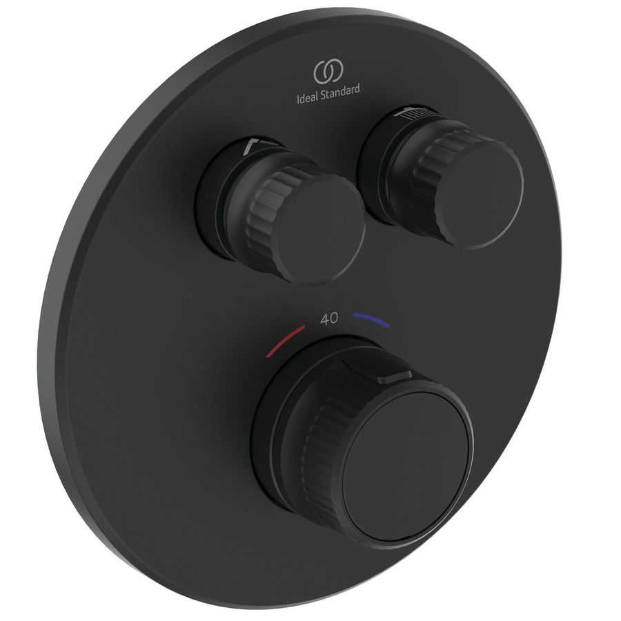 Douchethermo. 2 functies rond (afbouwdeel) silk black Ceratherm Nav