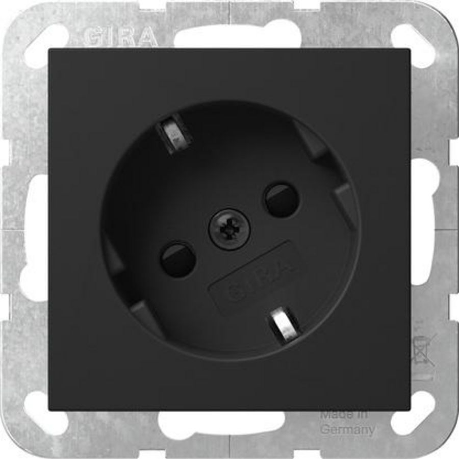 wandcontactdoos met randaarde 30° + Safety Plus System 55 zwart m