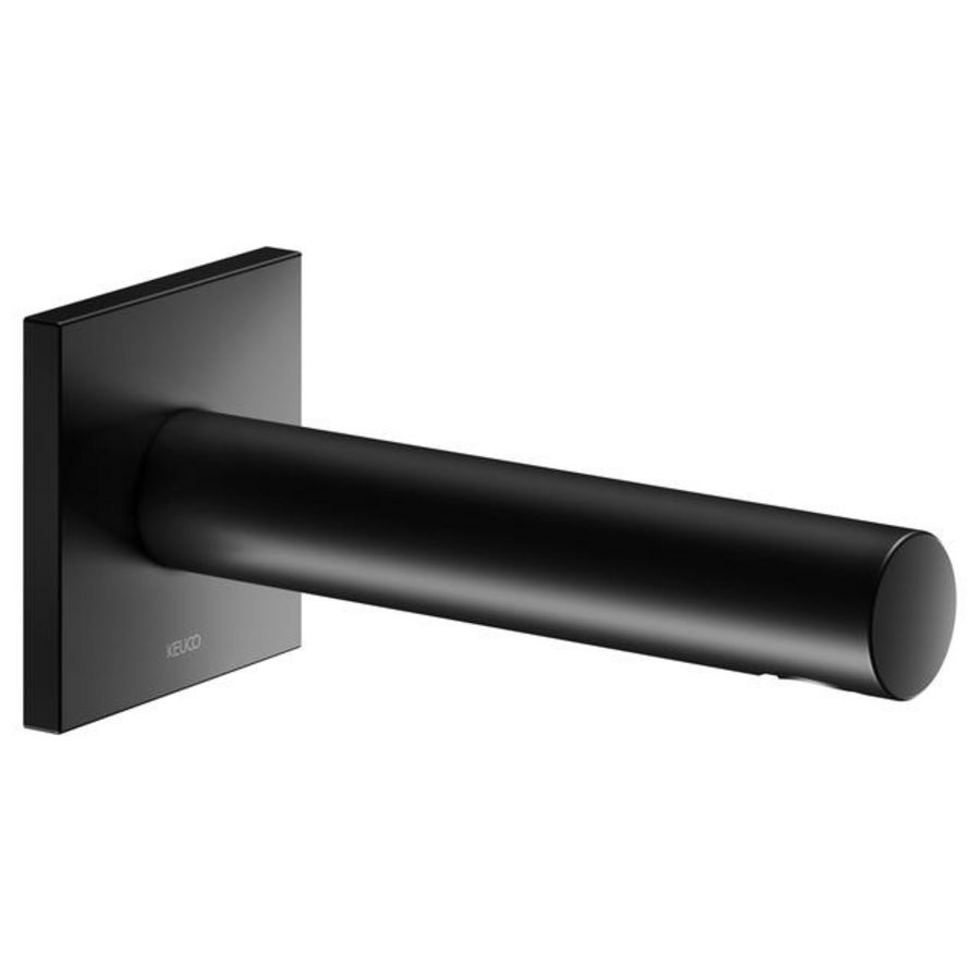 Baduitloop DN15 rozet vierkant voorsprong 202mm zwart