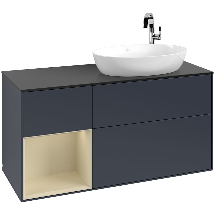 Wastafelonderkast Finion 1200x603x501mm Mid.Blue Matt Lacquer F922HJHG