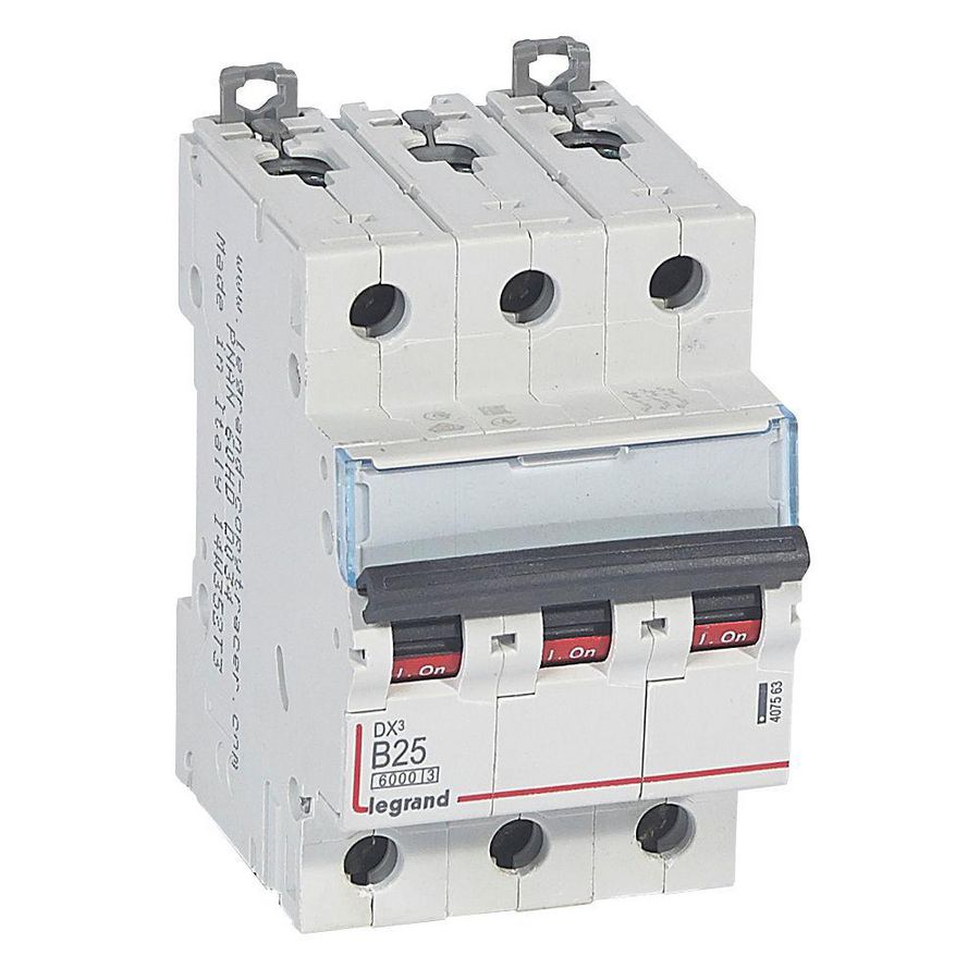 Installatieautomaat DX³ 6000A/10kA 3-polig B-karakteristiek 25